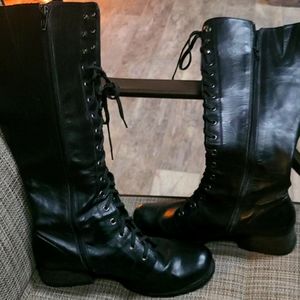 Black combat boots
